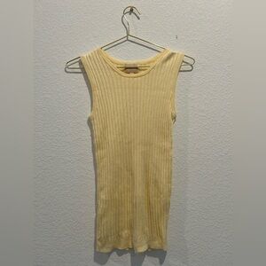 Florentia butter Yellow thick Ribbed knit Sweater tank top